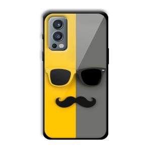 Yellow and Grey Sunglass Customized Printed Glass Back Cover for OnePlus Nord 2
