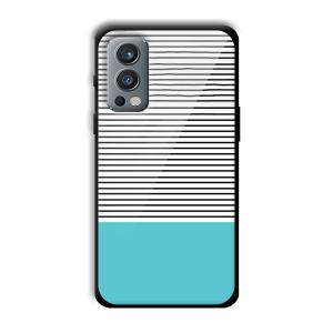 Cyan Stripes Customized Printed Glass Back Cover for OnePlus Nord 2