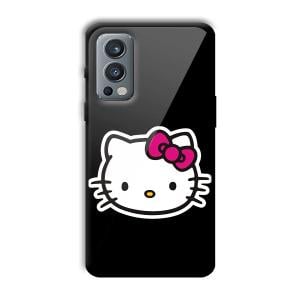 Cute Kitty Customized Printed Glass Back Cover for OnePlus Nord 2