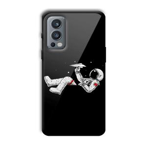 Lazy Astronaut Customized Printed Glass Back Cover for OnePlus Nord 2