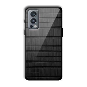 Black Wooden Pattern Customized Printed Glass Back Cover for OnePlus Nord 2