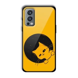 Sneaky Cat Customized Printed Glass Back Cover for OnePlus Nord 2