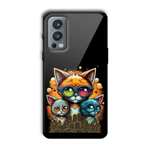Cats Customized Printed Glass Back Cover for OnePlus Nord 2