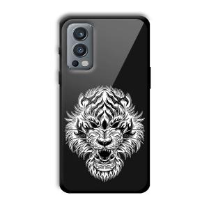 Angry Lion Customized Printed Glass Back Cover for OnePlus Nord 2