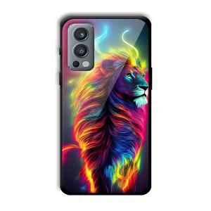 Neon Lion Customized Printed Glass Back Cover for OnePlus Nord 2