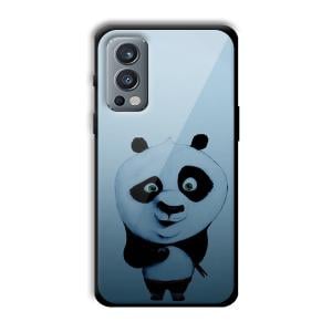 Cute Panda Customized Printed Glass Back Cover for OnePlus Nord 2