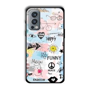 Illustrations Customized Printed Glass Back Cover for OnePlus Nord 2