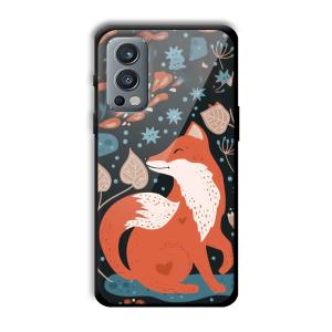Cute Fox Customized Printed Glass Back Cover for OnePlus Nord 2