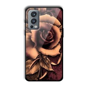 Brown Rose Customized Printed Glass Back Cover for OnePlus Nord 2