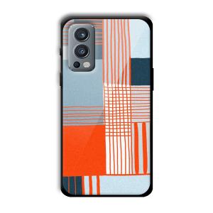 Orange Stripes Customized Printed Glass Back Cover for OnePlus Nord 2