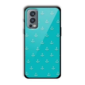 Teal Anchor Customized Printed Glass Back Cover for OnePlus Nord 2