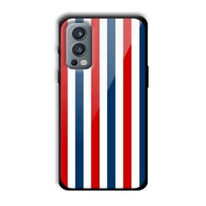 Red and Blue Customized Printed Glass Back Cover for OnePlus Nord 2