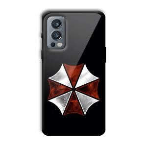 Red and Silver Customized Printed Glass Back Cover for OnePlus Nord 2