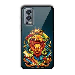 Fiery Lion Customized Printed Glass Back Cover for OnePlus Nord 2