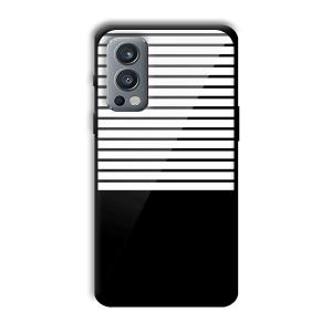White and Black Stripes Customized Printed Glass Back Cover for OnePlus Nord 2