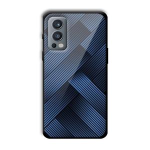 Blue Criss Cross Customized Printed Glass Back Cover for OnePlus Nord 2