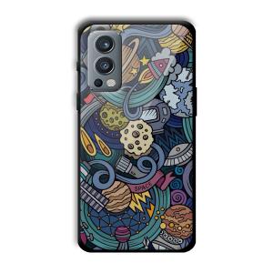 Space Graffiti Customized Printed Glass Back Cover for OnePlus Nord 2