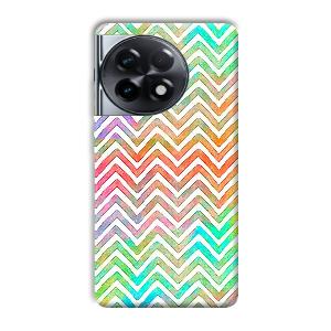 White Zig Zag Pattern Phone Customized Printed Back Cover for OnePlus 11R