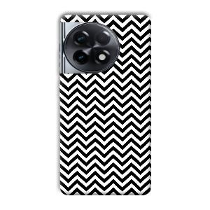 Black White Zig Zag Phone Customized Printed Back Cover for OnePlus 11R