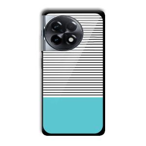 Cyan Stripes Customized Printed Glass Back Cover for OnePlus 11R