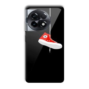 Red Sneaker Customized Printed Glass Back Cover for OnePlus
