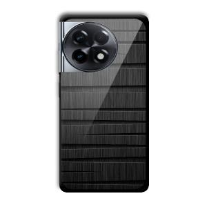 Black Wooden Pattern Customized Printed Glass Back Cover for OnePlus