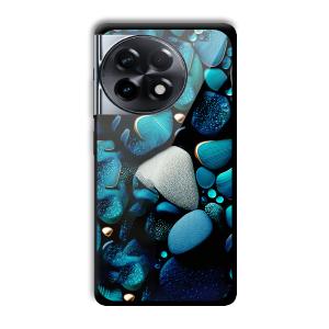 Aqua Blue Customized Printed Glass Back Cover for OnePlus