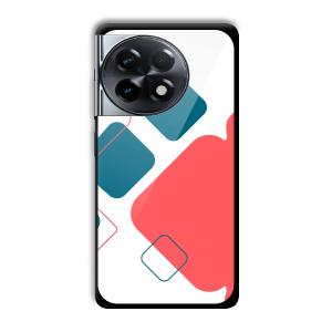 Abstract Squares Customized Printed Glass Back Cover for OnePlus