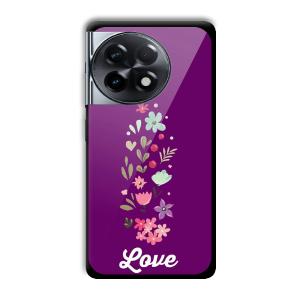 Purple Love Customized Printed Glass Back Cover for OnePlus