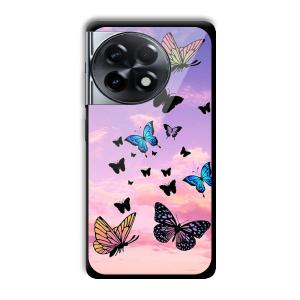 Butterflies Customized Printed Glass Back Cover for OnePlus