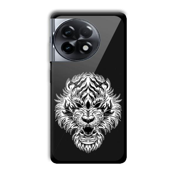 Angry Lion Customized Printed Glass Back Cover for OnePlus