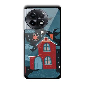 Red House Customized Printed Glass Back Cover for OnePlus