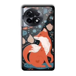 Cute Fox Customized Printed Glass Back Cover for OnePlus