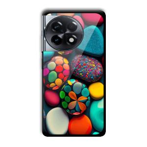 Colored Pebbles Customized Printed Glass Back Cover for OnePlus