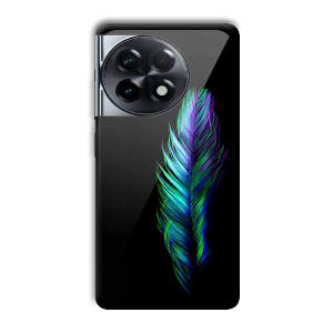 Neon Feather Customized Printed Glass Back Cover for OnePlus