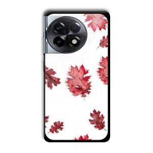Red Leaves Customized Printed Glass Back Cover for OnePlus 11R
