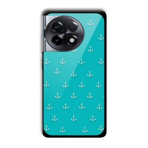 Teal Anchor Customized Printed Glass Back Cover for OnePlus