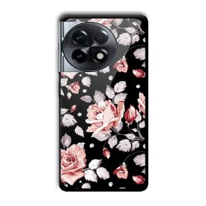 Flowery Design Customized Printed Glass Back Cover for OnePlus