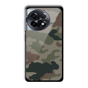 Green Camo Customized Printed Glass Back Cover for OnePlus