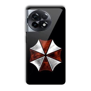 Red and Silver Customized Printed Glass Back Cover for OnePlus 11R