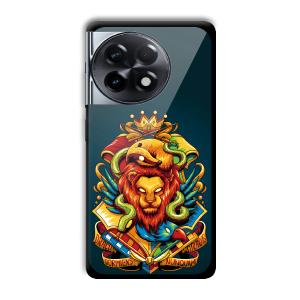 Fiery Lion Customized Printed Glass Back Cover for OnePlus 11R