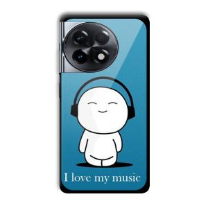I Love my Music Customized Printed Glass Back Cover for OnePlus 11R
