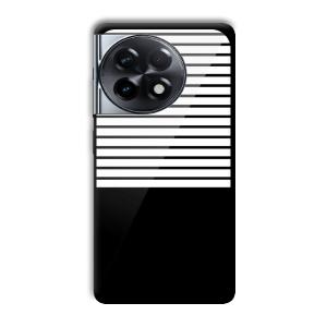 White and Black Stripes Customized Printed Glass Back Cover for OnePlus 11R