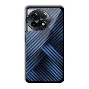 Blue Criss Cross Customized Printed Glass Back Cover for OnePlus