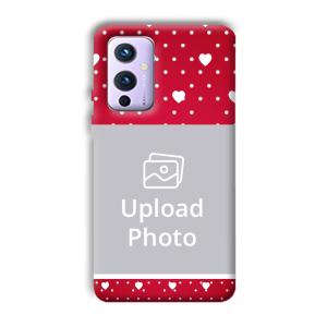 White Hearts Customized Printed Back Cover for OnePlus 9