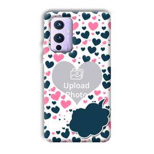 Blue & Pink Hearts Customized Printed Back Cover for OnePlus 9