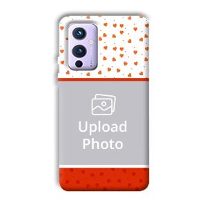 Orange Hearts Customized Printed Back Cover for OnePlus 9