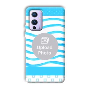 Blue Wavy Design Customized Printed Back Cover for OnePlus 9