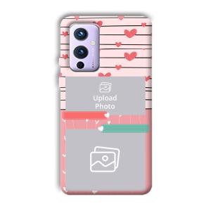 Pink Hearts Customized Printed Back Cover for OnePlus 9