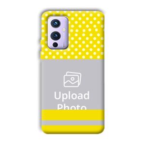White & Yellow Customized Printed Back Cover for OnePlus 9